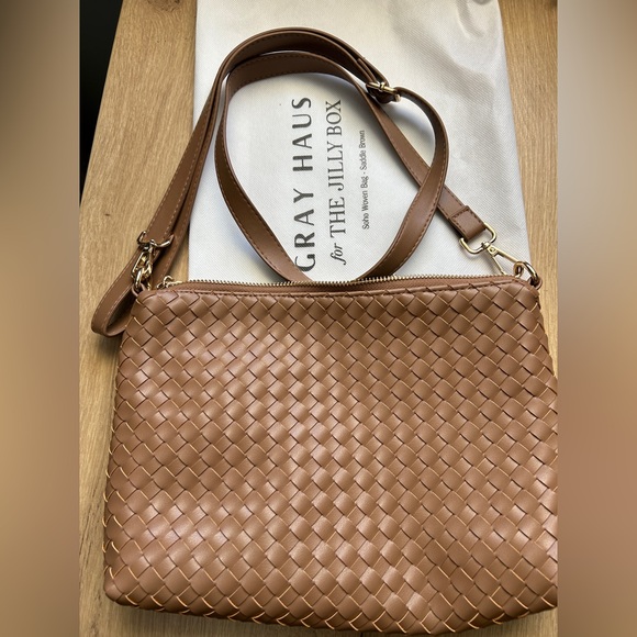 Jilly Box x Gray Haus Saddle Brown SoHo Woven Bag - Picture 3 of 11